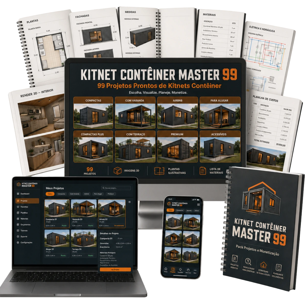 Kitnet Contêiner Master 99 — mockup do produto